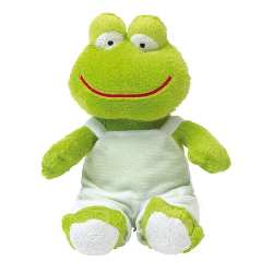 Pl�sch-Frosch FRED, gr�n-wei� - Werbeartikel