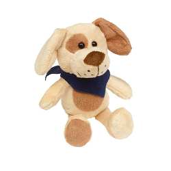 Pl�sch-Hund VAGABOND, braun - Werbeartikel