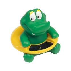 Badethermometer KROKETT, gr�n-gelb - Werbeartikel