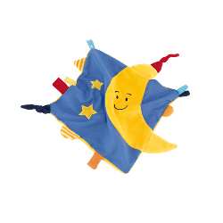 Kuscheltuch LUNA, blau-gelb - Werbeartikel