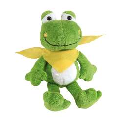 Pl�sch-Frosch BERND, gr�n-gelb - Werbeartikel