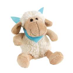 Pl�sch-Schaf ROSI, beige-wei� - Werbeartikel