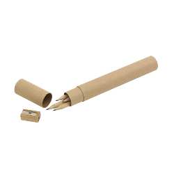 Bleistift-Set POINTED, natur - Werbeartikel