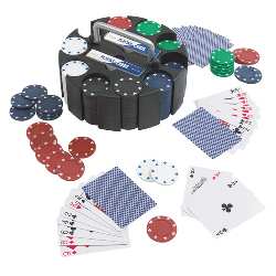 Gesellschaftsspiel POKER, schwarz - Werbeartikel