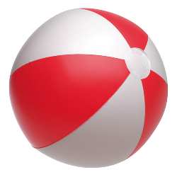 Aufblasbarer Strandball ATLANTIC, rot-wei� - Werbeartikel