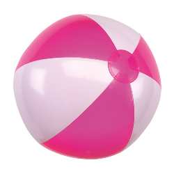 Aufblasbarer Strandball ATLANTIC, pink-wei� - Werbeartikel
