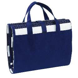 Maritime Strandmatte MARINA, wei�-blau - Werbeartikel