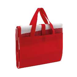 Maritime Strandmatte MARINA, rot-wei� - Werbeartikel