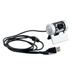 Webcam FACE TO FACE, silber-schwarz - Werbeartikel