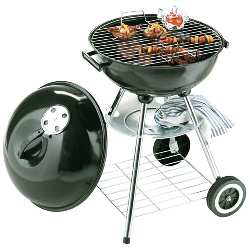 Runder Barbecue-Grill MASTER, schwarz - Werbeartikel