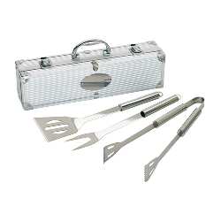 Edelstahl-Grillbesteck ROAST, silber - Werbeartikel