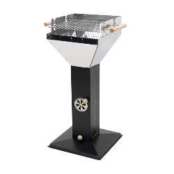 Trichtergrill EVEREST, silber-schwarz - Werbeartikel