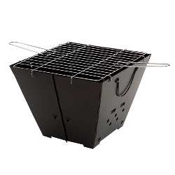 Klappgrill HAPPY DAY, schwarz - Werbeartikel