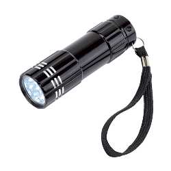 LED-Taschenlampe POWERFUL, schwarz - Werbeartikel