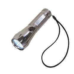 LED-Taschenlampe SILVER LIGHT, grau - Werbeartikel