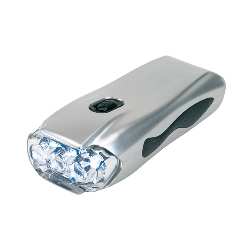 Dynamo-Lampe TURN ME, silber-schwarz - Werbeartikel