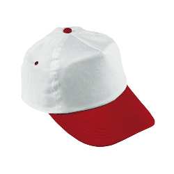 5-Panel-Cap ATHLETE, wei�-rot - Werbeartikel