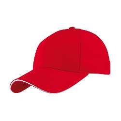 6-Panel-Sandwich-Cap LIBERTY, rot - Werbeartikel
