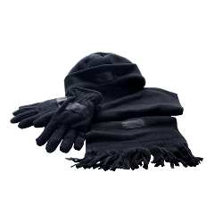 Flauschiges Fleece-Set TRIPLE, schwarz - Werbeartikel