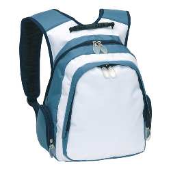 Modischer Rucksack SKY, blau-wei� - Werbeartikel