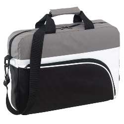 Laptoptasche NARVIK, schwarz-wei�-grau - Werbeartikel