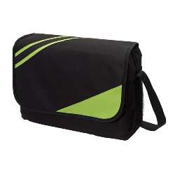 Umh�ngetasche CITY, schwarz-gr�n - Werbeartikel