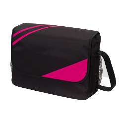 Umh�ngetasche CITY, pink-schwarz - Werbeartikel