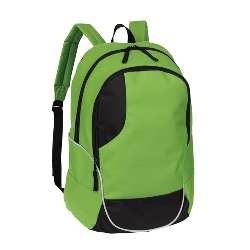 Rucksack CURVE, schwarz-hellgr�n - Werbeartikel