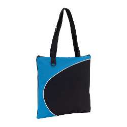 Shopper STYLE, schwarz-hellblau - Werbeartikel