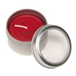 Kerze EMOTION, silber-rot - Werbeartikel