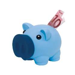 Sparschwein MONEY COLLECTOR, blau - Werbeartikel