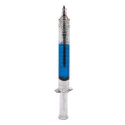 Transparenter Kugelschreiber INJECTION, blau - Werbeartikel