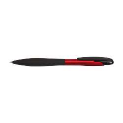 Druckkugelschreiber SKINNY, schwarz-rot - Werbeartikel