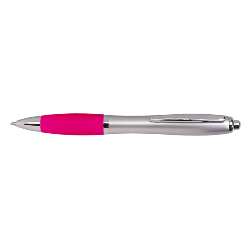 Kugelschreiber SWAY, silber-magenta - Werbeartikel