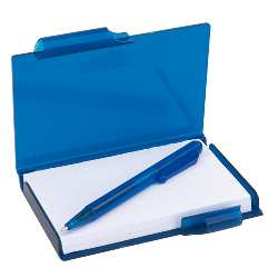 Mini-Notebook ACADEMY, blau transparent - Werbeartikel