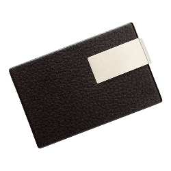 Elegantes Visitenkartenetui COOL CARDS, schwarz-silber - Werbeartikel