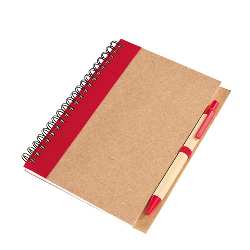 Notizringbuch RECYCLE, rot - Werbeartikel