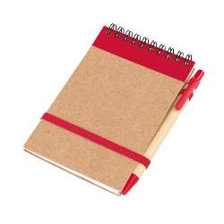 Notizringbuch RECYCLE, rot - Werbeartikel