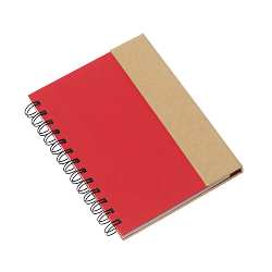 Notizbuch MAGNY, rot-natur - Werbeartikel