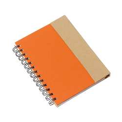 Notizbuch MAGNY, orange-natur - Werbeartikel