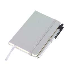 Notizbuch ATTENDANT WRITER, silber - Werbeartikel