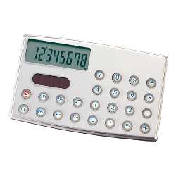 Dual-Power-Taschenrechner SLIM ELEGANCE, silber - Werbeartikel