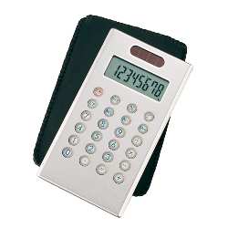 Dual-Power-Taschenrechner SLIM ELEGANCE, silber - Werbeartikel