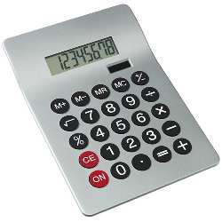 Dual-Power-Taschenrechner GLOSSY, silber - Werbeartikel
