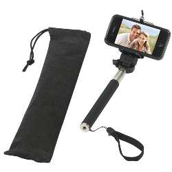 Teleskop-Halter SELFIE, schwarz - Werbeartikel