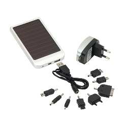 Solar-Aufladeger�t SUNSHINE, silber - Werbeartikel