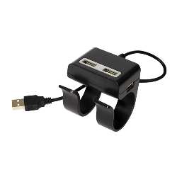USB-Hub CLIP ON, schwarz - Werbeartikel