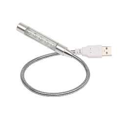 USB-Leselampe FLEXI, silber - Werbeartikel