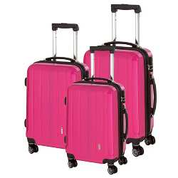 3-tlg. Trolley-Set LONDON, pink - Werbeartikel