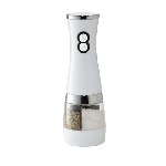 Salz- und Pfefferm�hle SALT N� PEPPER, wei�-silber - Werbeartikel